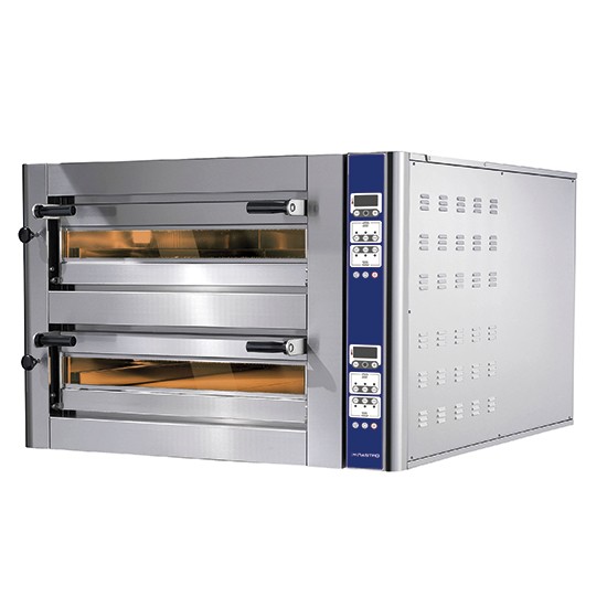 Two-chamber Donatello electric pizza oven with programmable digital control baking system