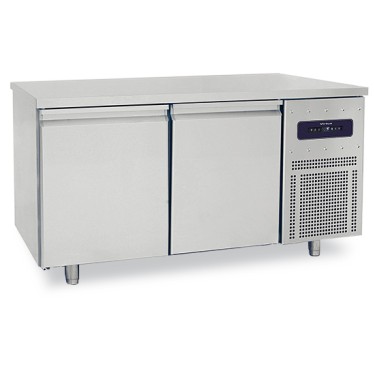 Tavolo freezer per pasticceria a 2 porte 600x400 mm con piano in inox, -10°/-25°C