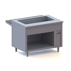 Bain marie counters on open support