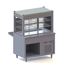 Refrigerated counters with refrigerated pans