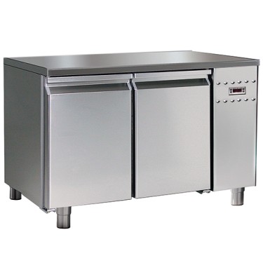 Tavolo congelatore per gruppo remoto per pasticceria a 2 porte con 6 guide 60x40 cm piano in inox