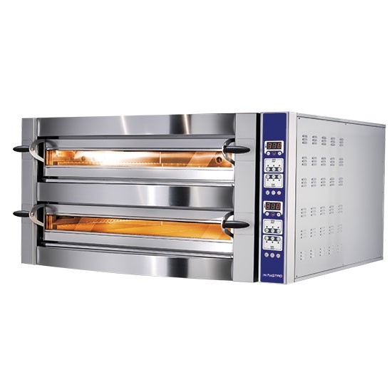 Two-chamber Michelangelo electric pizza oven with programmable digital control baking system