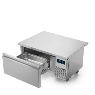 base freezer con 1 cassetti GN 2/1 per apparecchiature di cottura da 900 mm, l=1200 mm