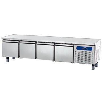 base refrigerata con 4 cassetti 1/1 per apparecchiature di cottura, l=2200 mm