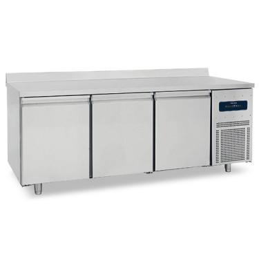 Tavolo freezer per pasticceria a 3 porte 600x400 mm con piano in inox con alzatina, -10°/-25°C